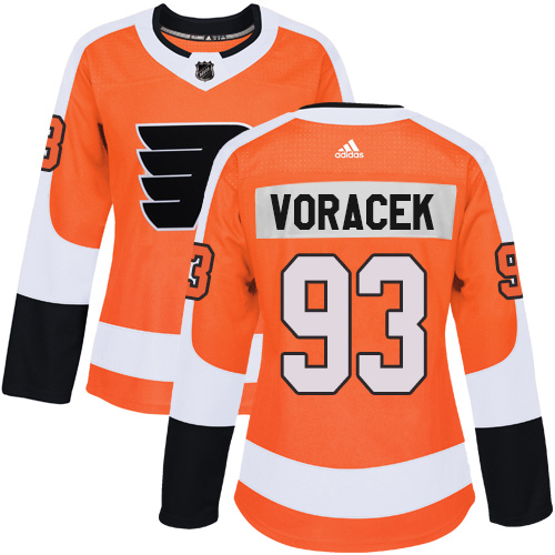 Adidas Philadelphia Flyers #93 Jakub Voracek Orange Home Authentic Women Stitched NHL Jersey